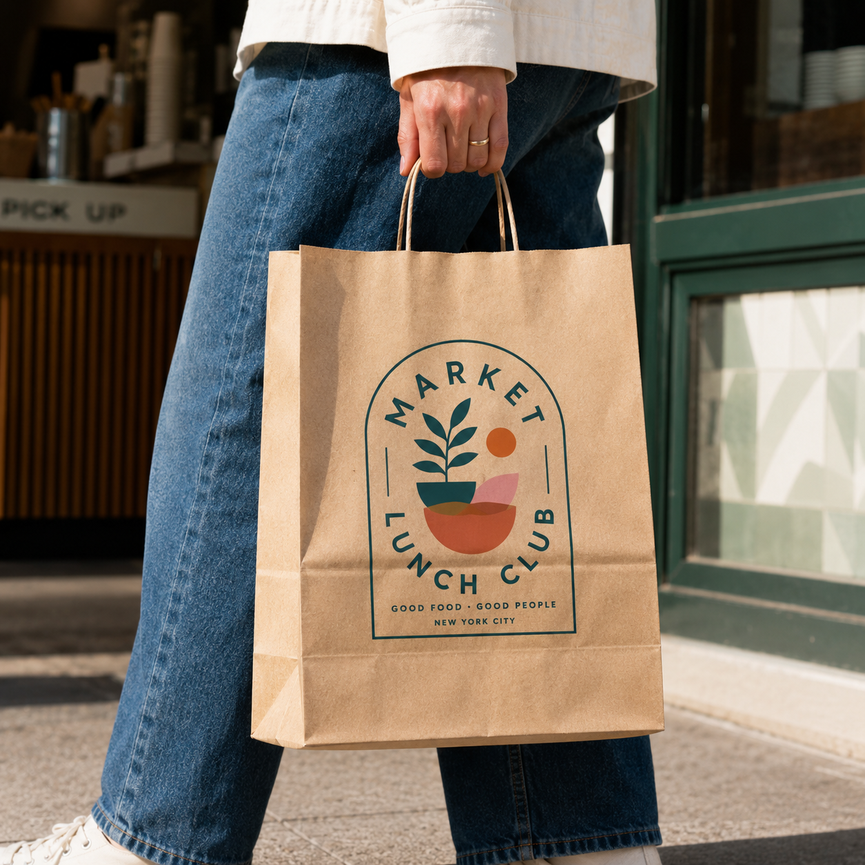 Custom Kraft Paper Takeout Bags with Handles