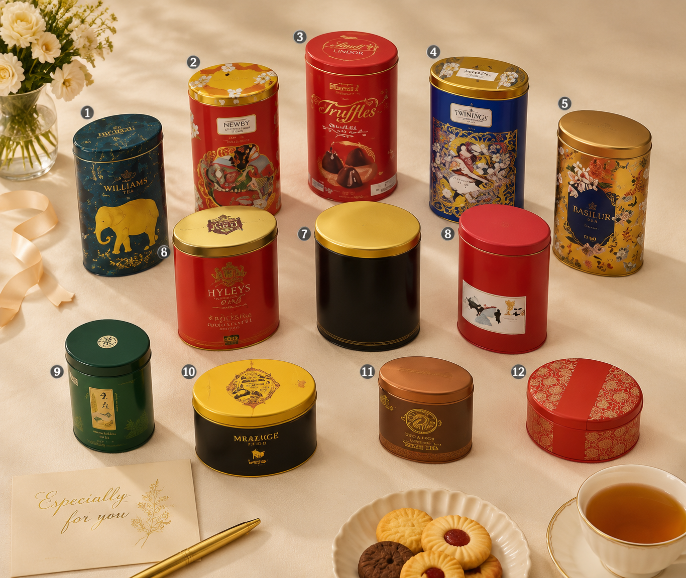 Cajas Ovaladas de Hojalata Personalizadas