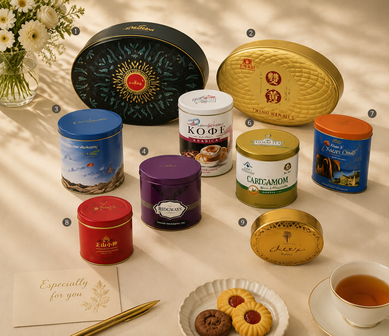 Cajas Ovaladas de Hojalata Personalizadas