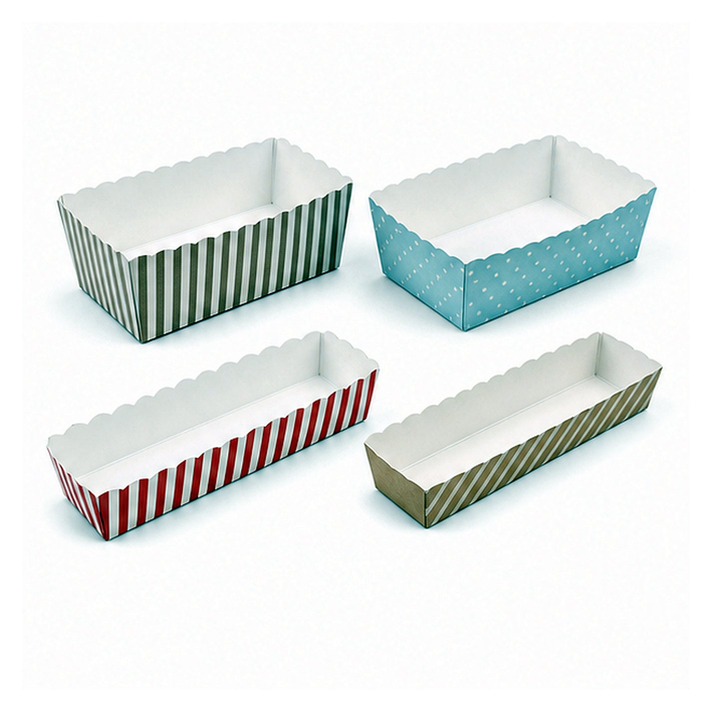 Custom printed paper bottom trays assortment