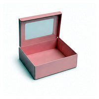 Pink clear window flip top gift box