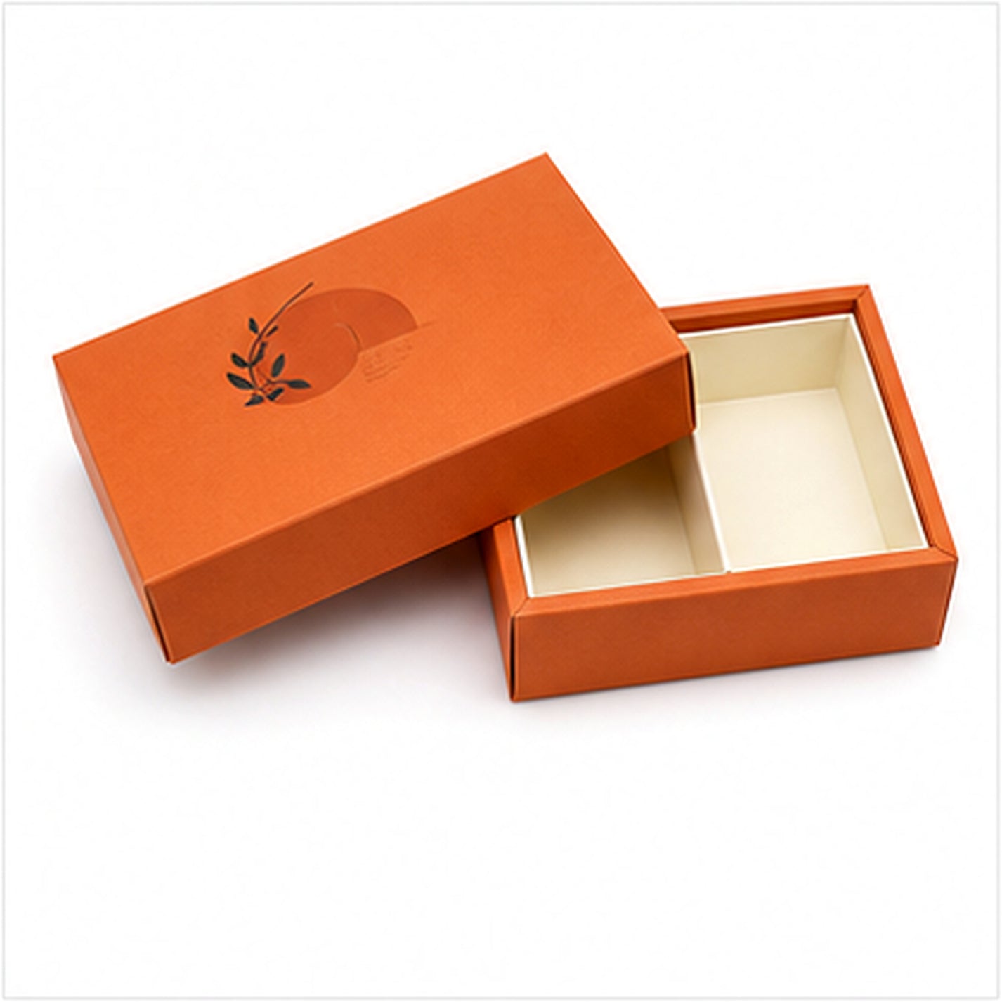 Orange minimalist lid and base gift box