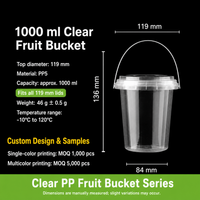 Clear Plastic Fruit Bucket with Handle