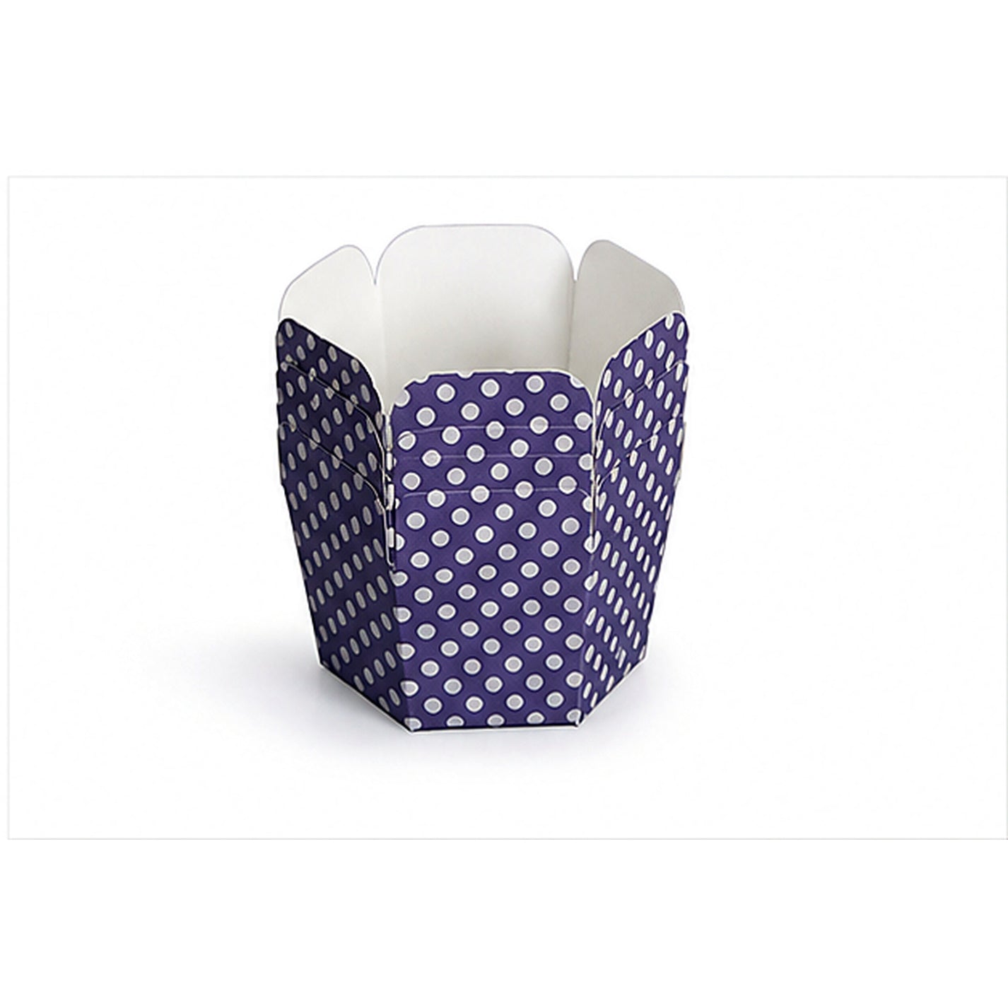 Navy polka dot hexagon Hokkaido chiffon paper baking cup