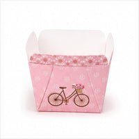 Pink bicycle square cupcake baking cup