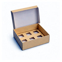 Yellow bakery flip top paper box with insert