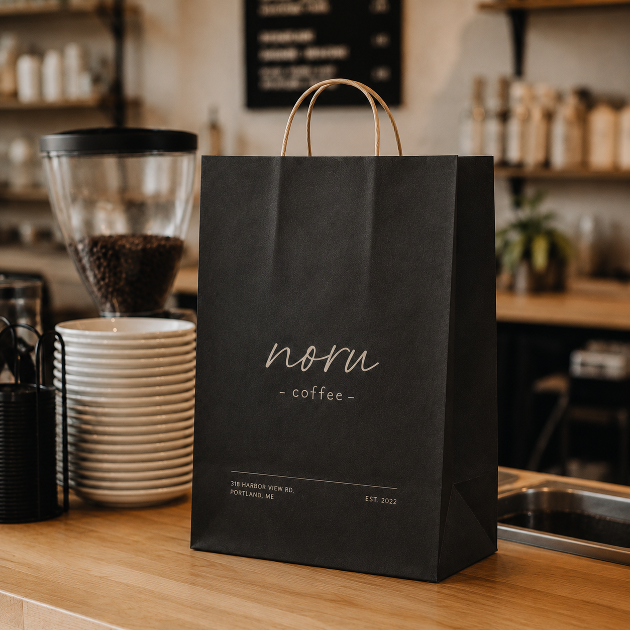 Custom Kraft Paper Takeout Bags with Handles