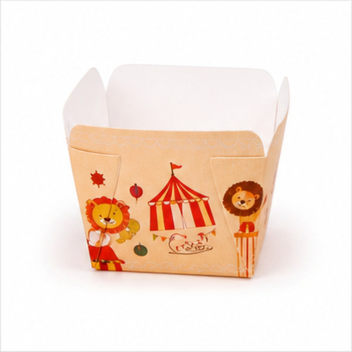 Circus pattern square cupcake baking cup
