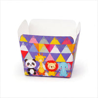 Colorful cartoon square cupcake baking cup