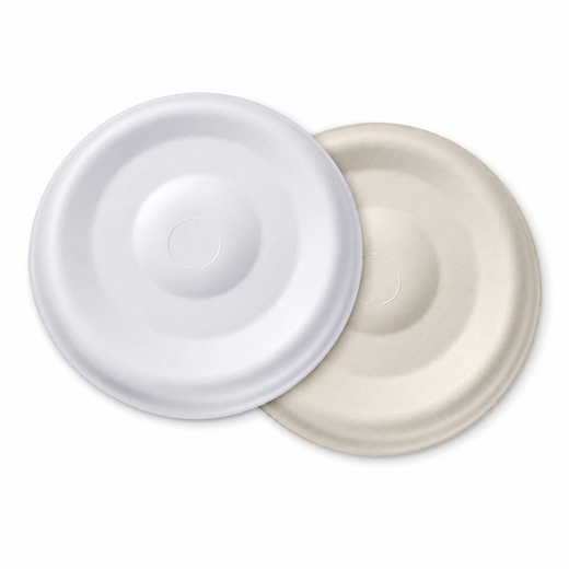 Compostable Sugarcane Fiber Flat Cold Cup Lids – 80mm & 90mm