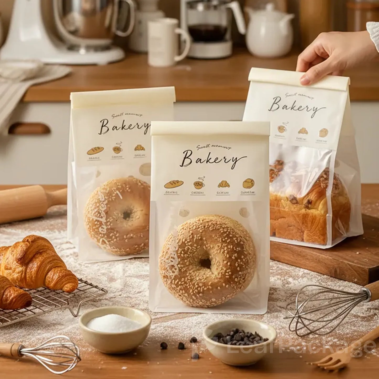 Custom Bakery Transparent Stand Up Bags