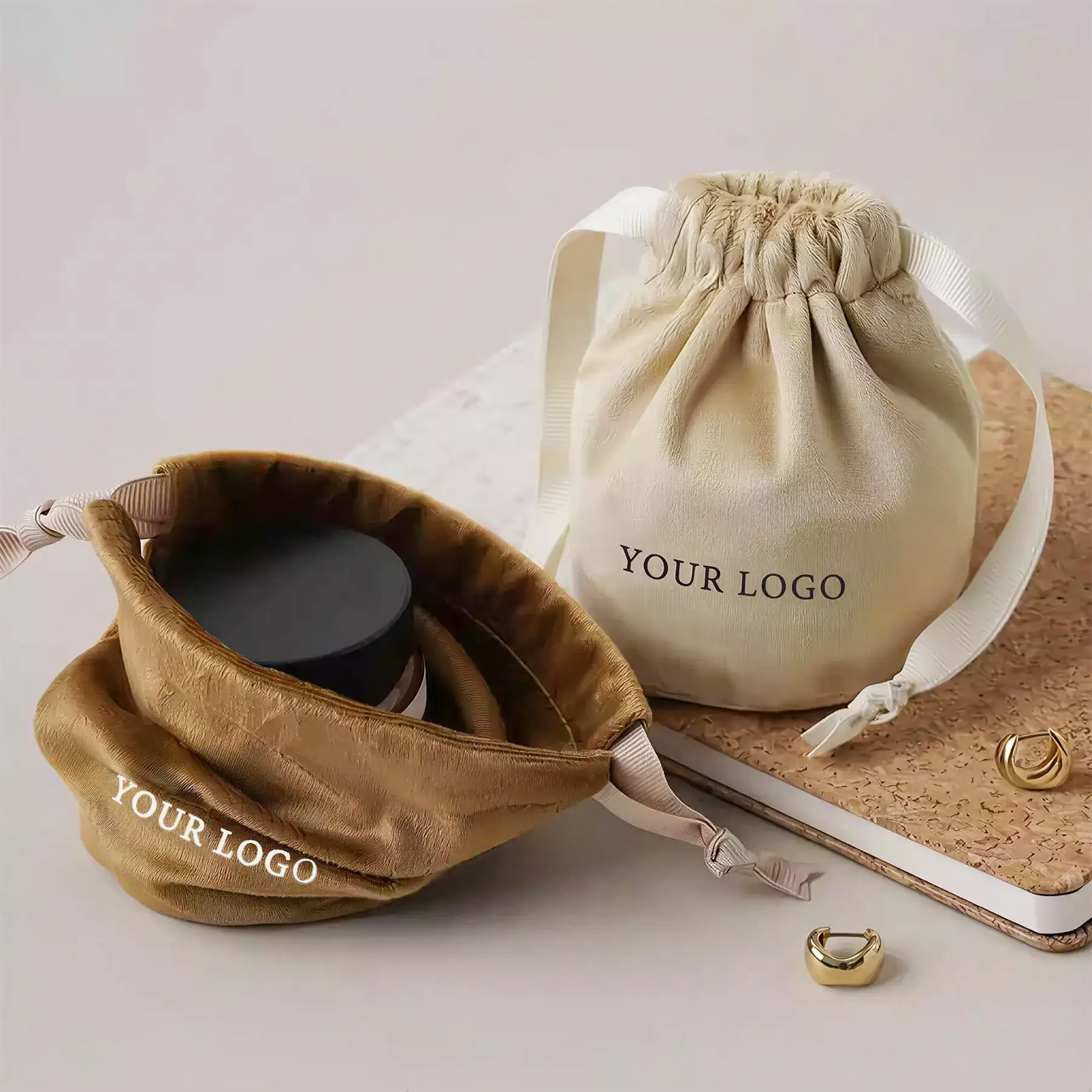 Custom Velvet Drawstring Bucket Bag
