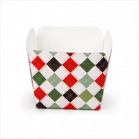 Christmas argyle square cupcake baking cup