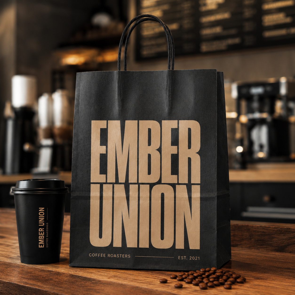 Custom Kraft Paper Takeout Bags with Handles