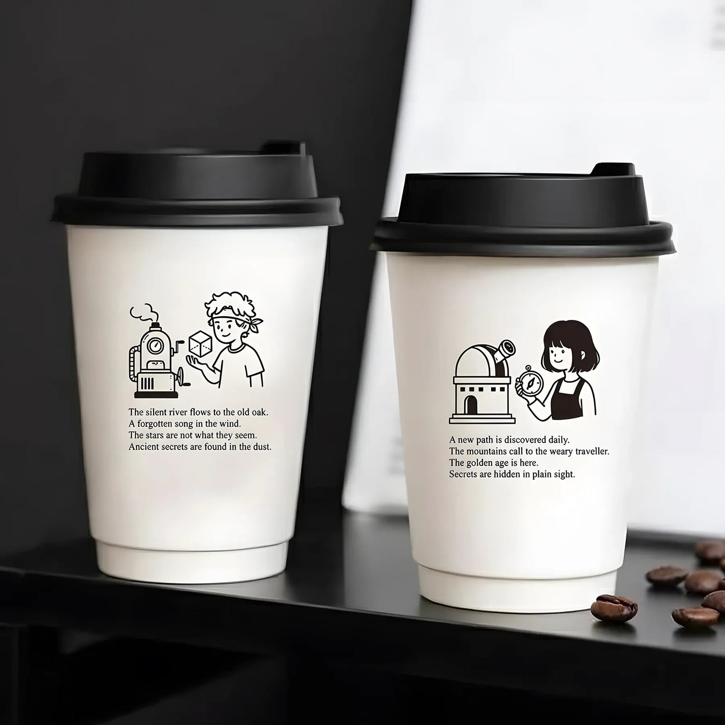 10oz Custom Double Wall Paper Coffee Cups
