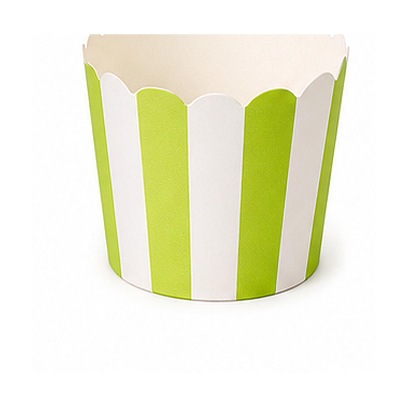 High resolution green stripe cupcake baking cup
