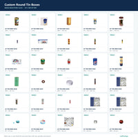 Custom Round Tin Boxes mold selection sheet 12 of 24