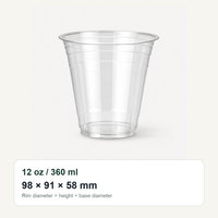 12oz Custom PET Flat-Bottom Ice Cream Cups with Logo – 98mm Rim