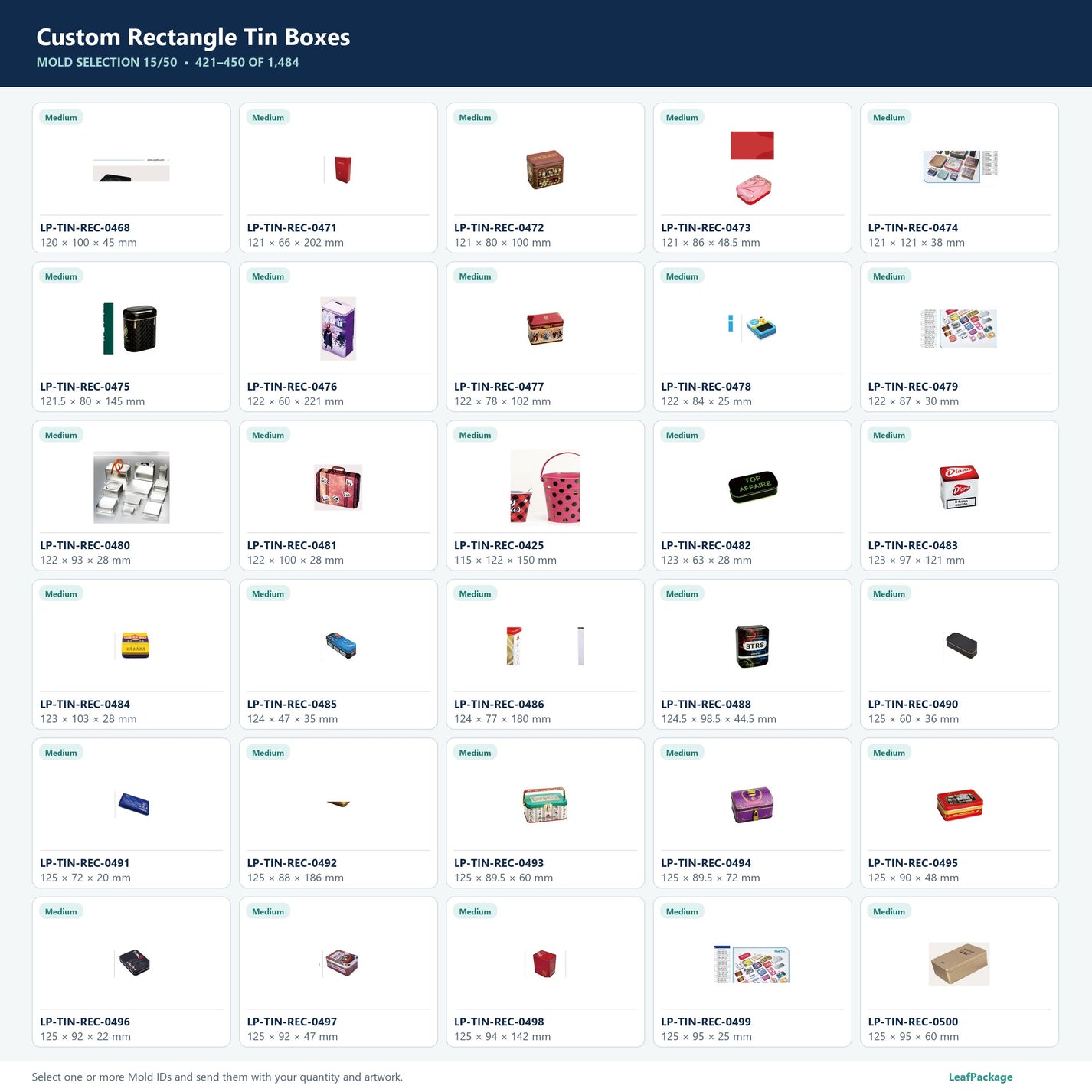Custom Rectangle Tin Boxes mold selection sheet 15 of 50