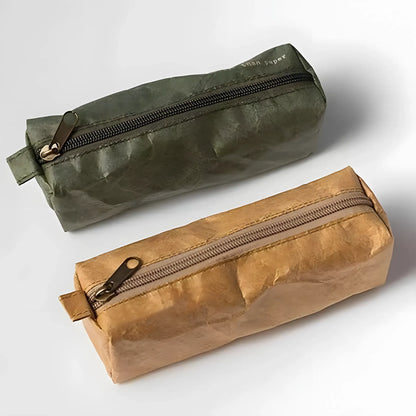 Custom  Washable Kraft Paper Pencil Case