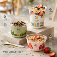 Custom Clear PET Flat-Bottom Cups with Logo – 117mm Rim