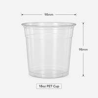 18oz Custom Recyclable Plastic Cups with Logo – 98mm Rim