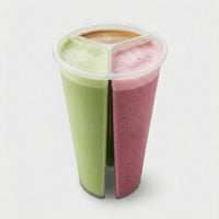 Custom 3-Compartment Plastic Cup for Smoothies & Juices