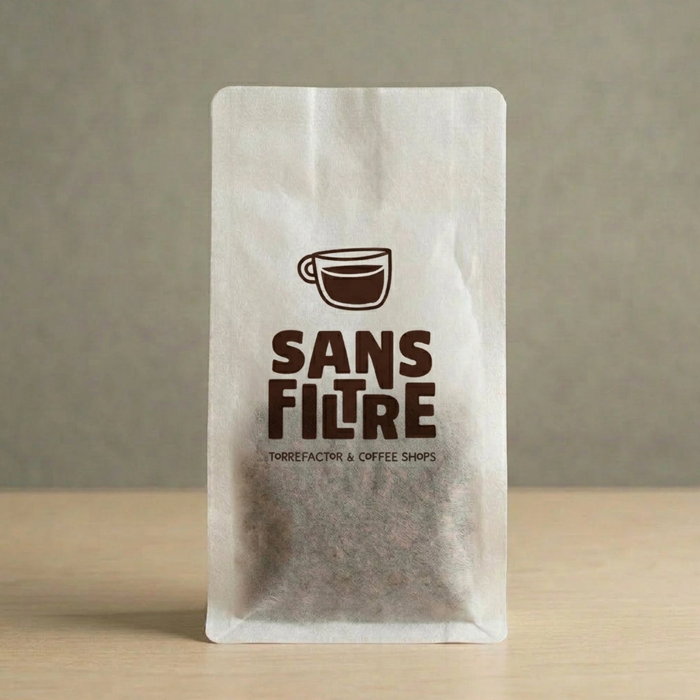 Custom Vertical Tissue Paper Coffee Bag