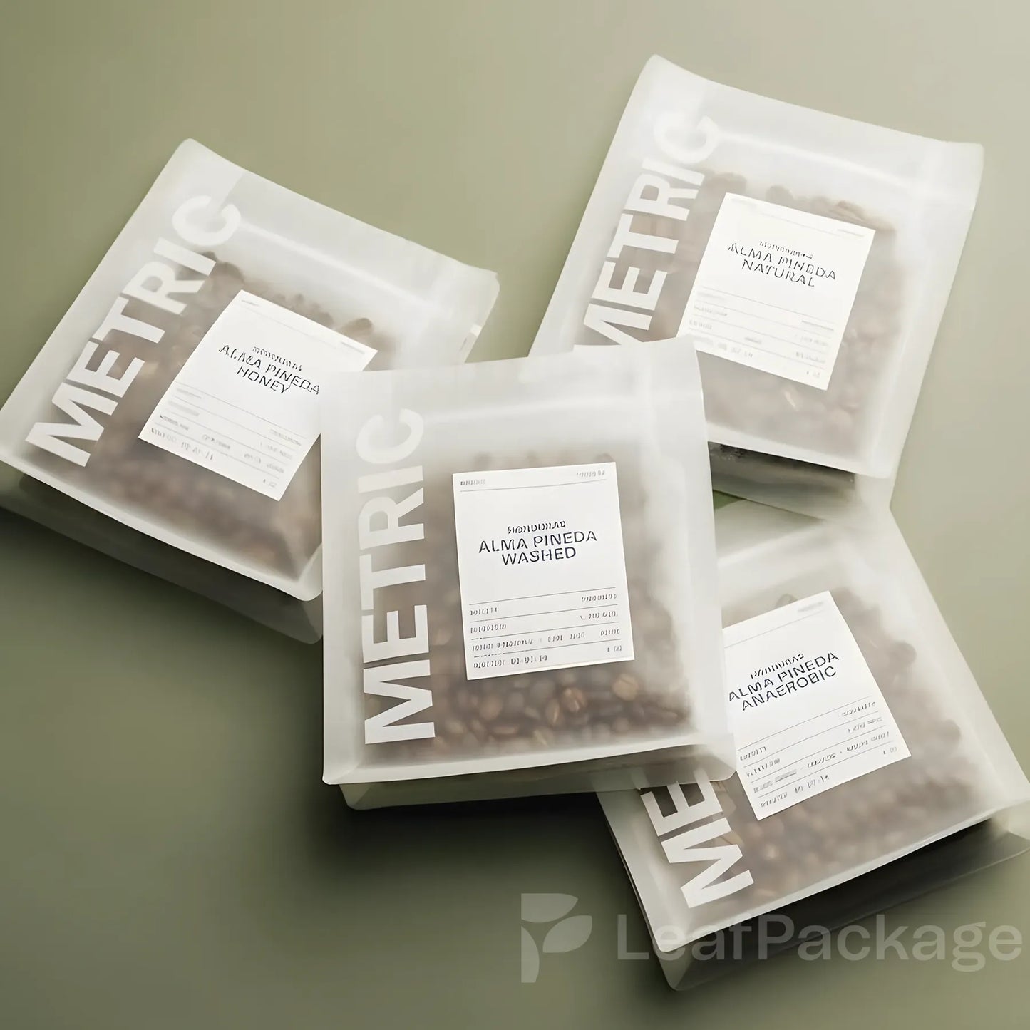 Custom Resealable Matte Coffee Bags with Valve