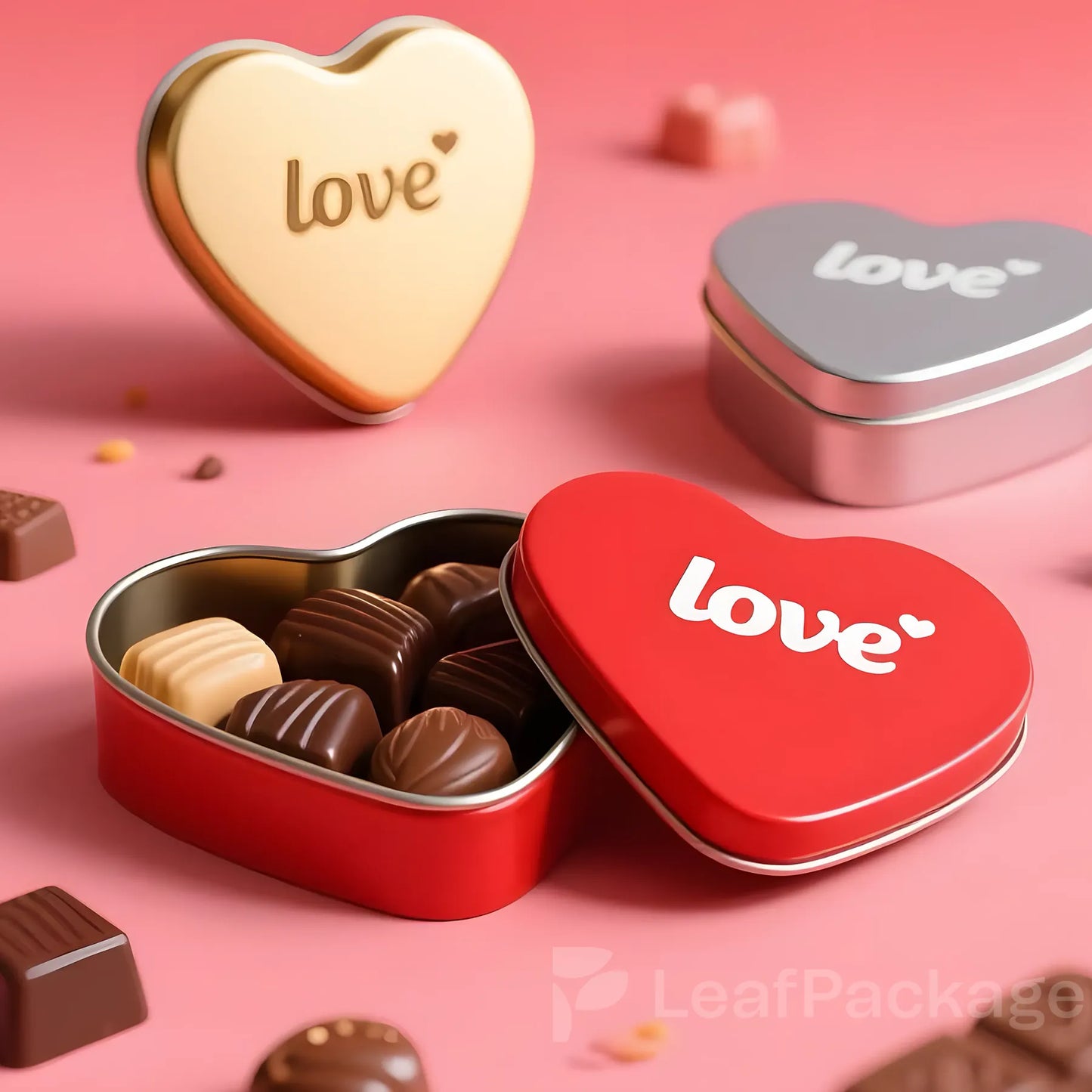 Custom Heart-Shaped Candy Tin