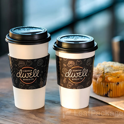 Custom Single-Layer White Cardboard Cup Sleeve