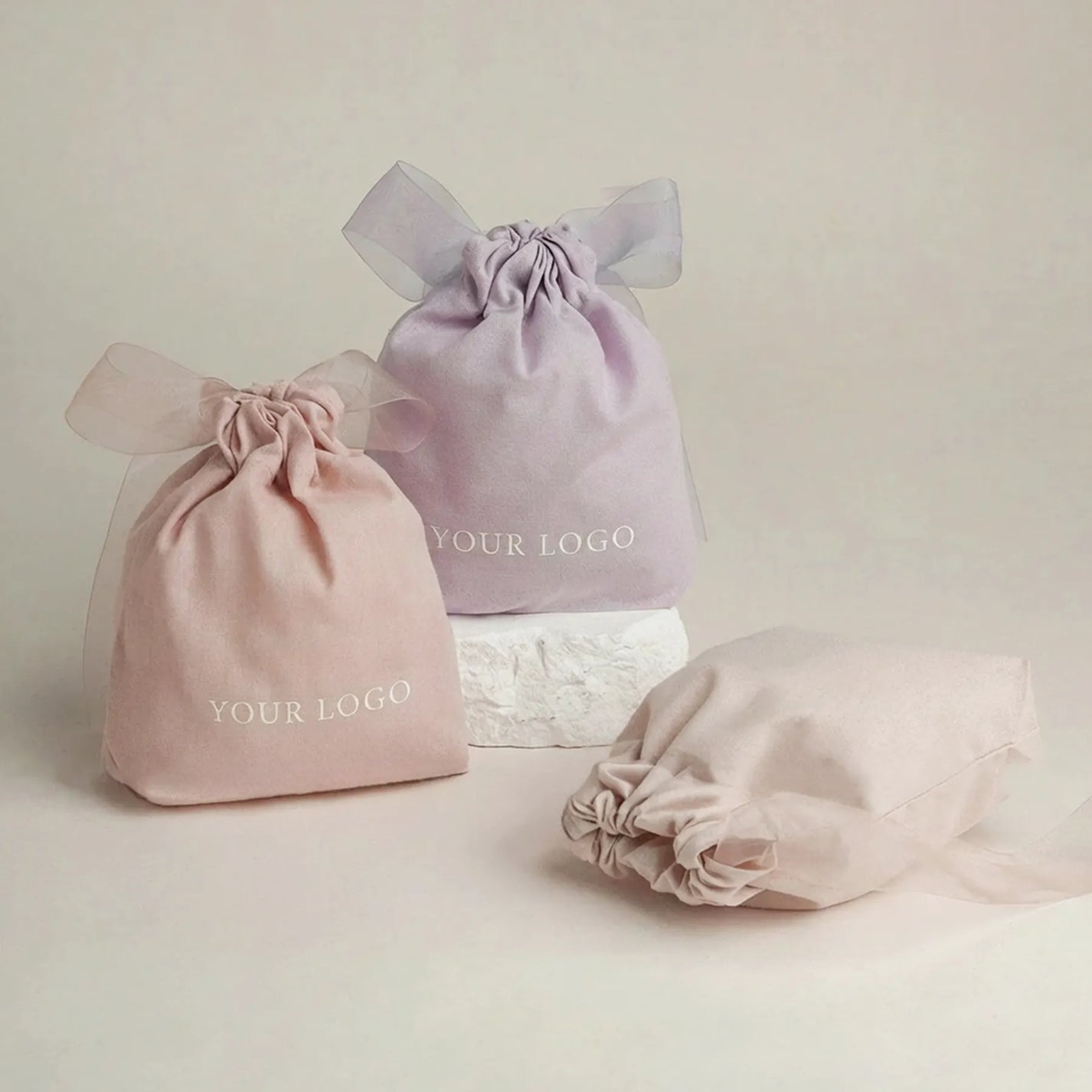 Custom Colored Cotton Jewelry Pouch with Square Bottom