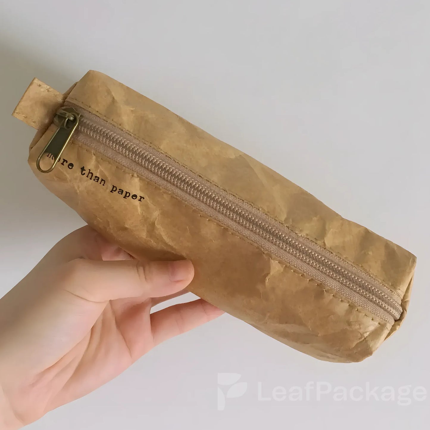 Custom  Washable Kraft Paper Pencil Case