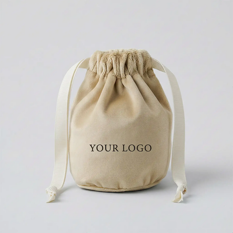 Custom Velvet Drawstring Bucket Bag