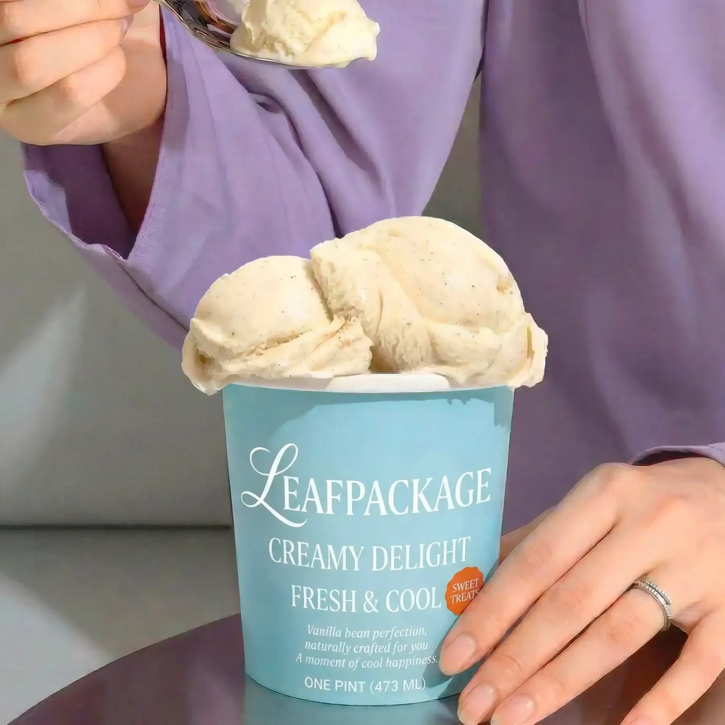 16oz Custom Large Paper Ice Cream Cups for Sharing Desserts