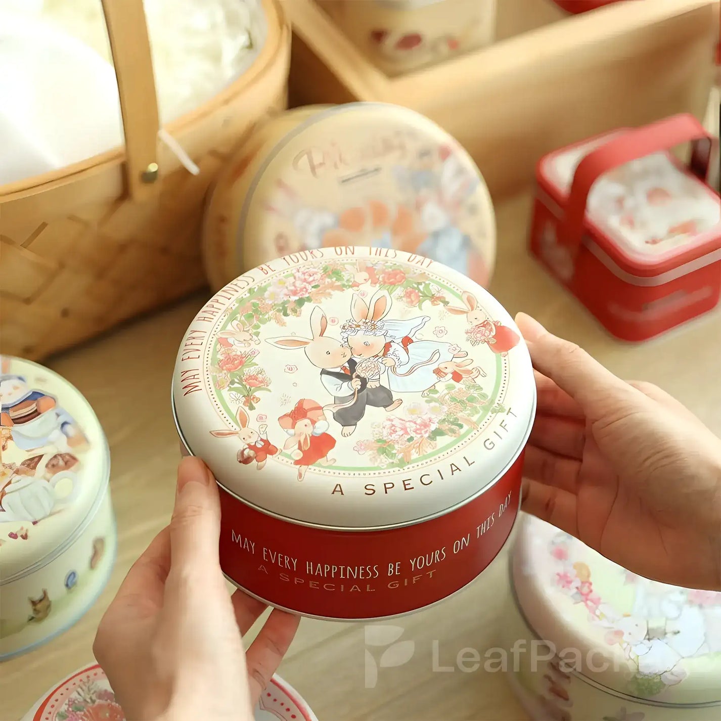 Custom cookie tins with lids for butter and Danish cookies