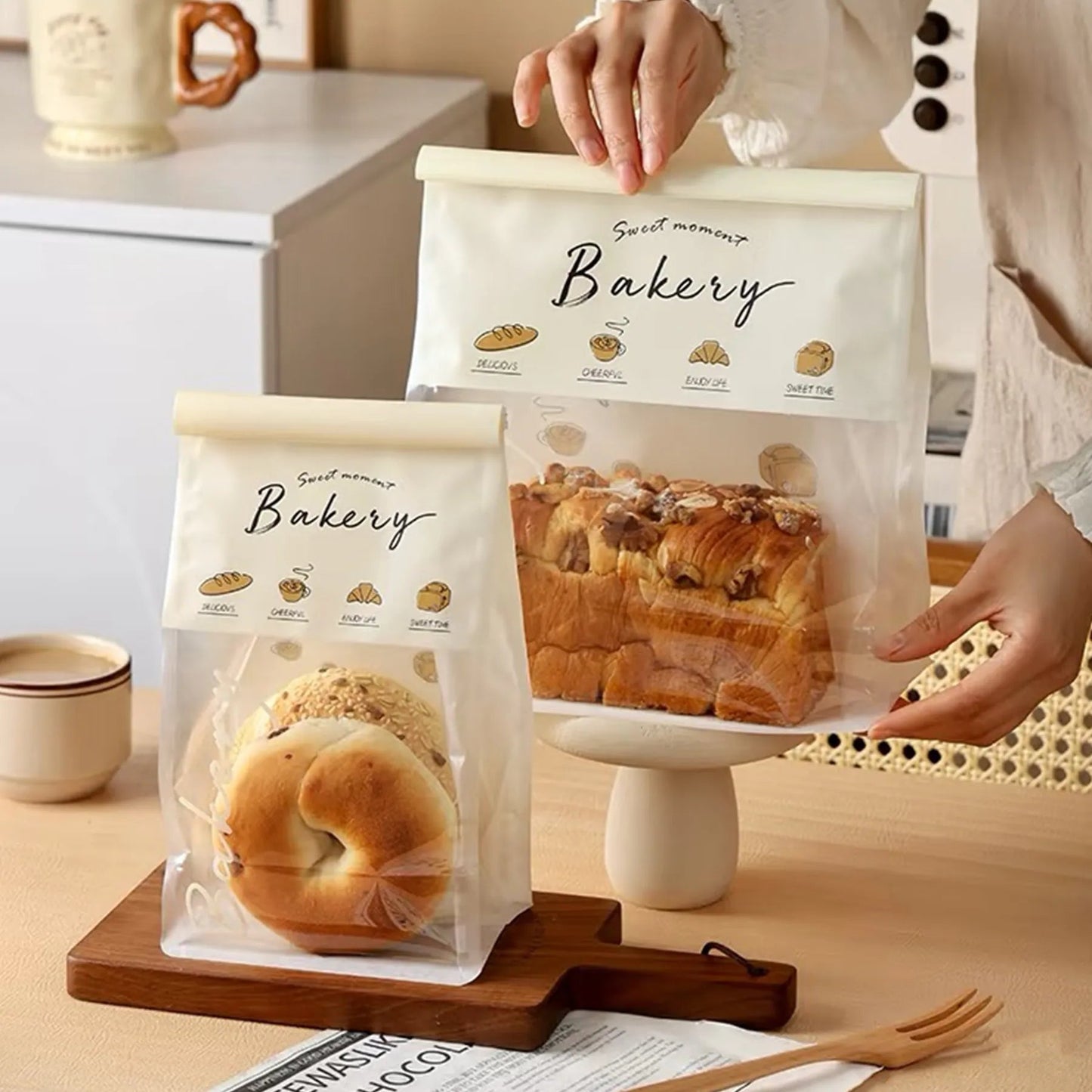 Custom Bakery Transparent Stand Up Bags