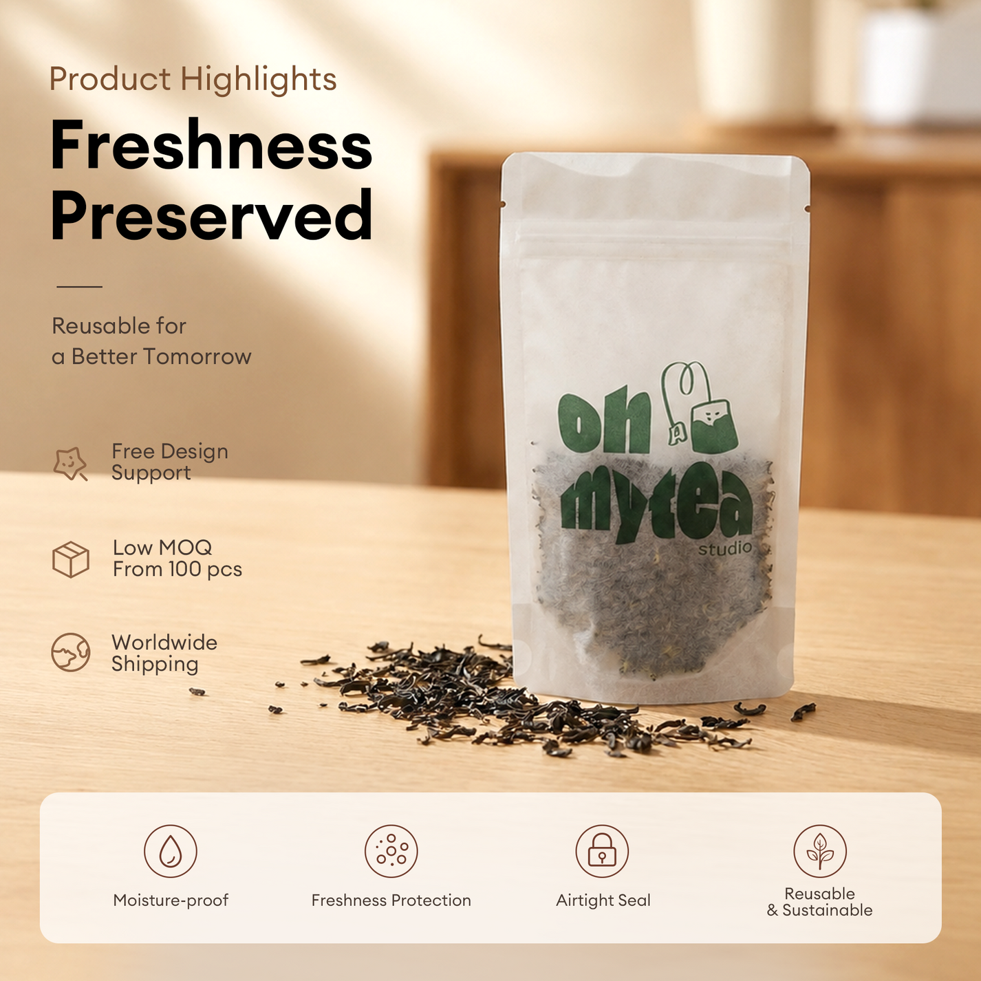 Custom Tissue Paper Coffee Pouch