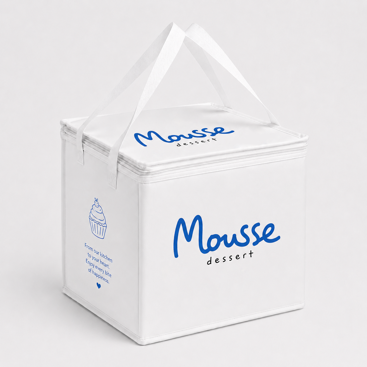 Custom Square Cake Insulated Cooler Takeout Tote Bag with Handle
