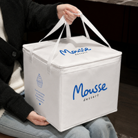 Custom Square Cake Insulated Cooler Takeout Tote Bag with Handle