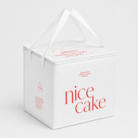 Custom Square Cake Insulated Cooler Takeout Tote Bag with Handle