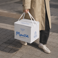 Custom Square Cake Insulated Cooler Takeout Tote Bag with Handle