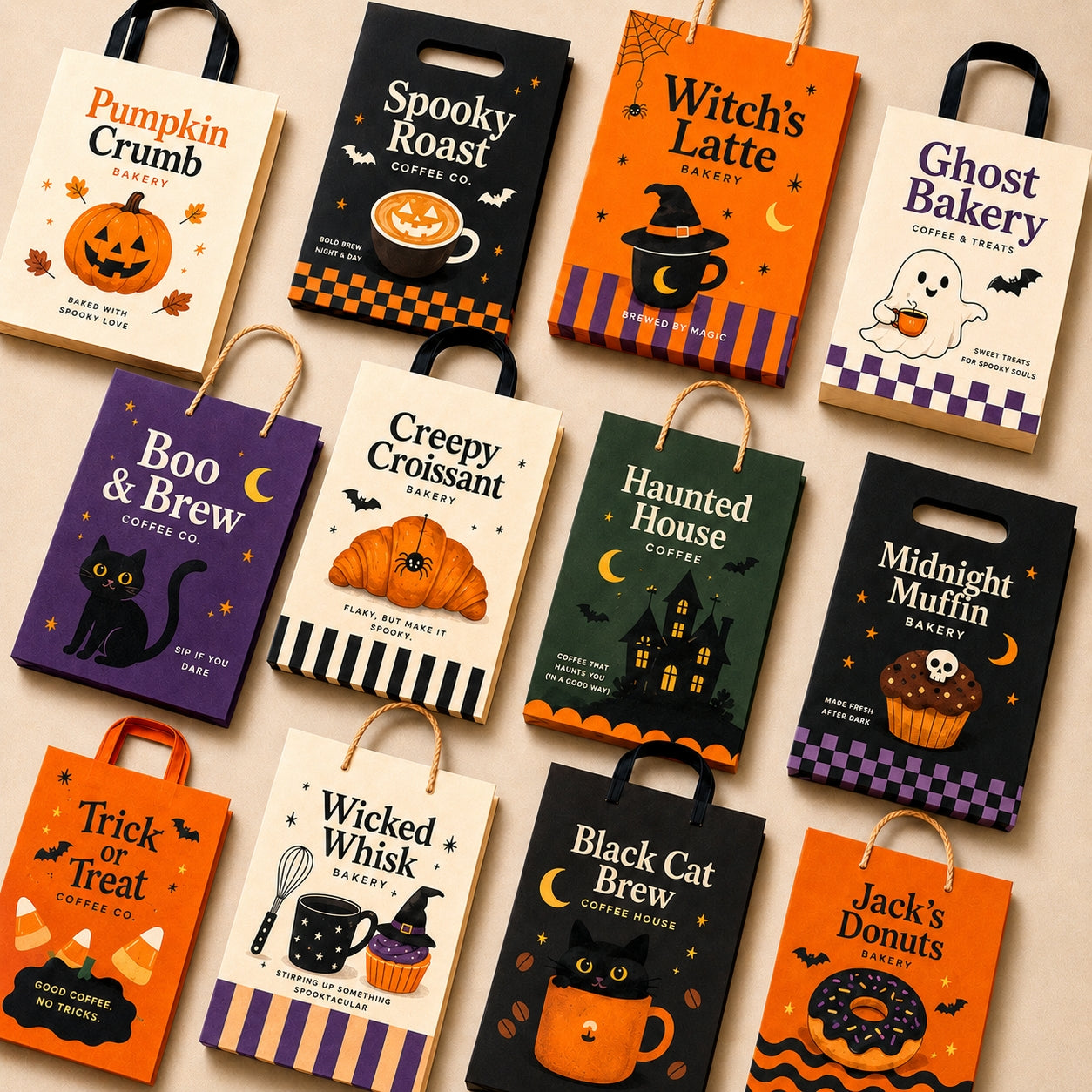 Custom Kraft Paper Takeout Bags with Handles