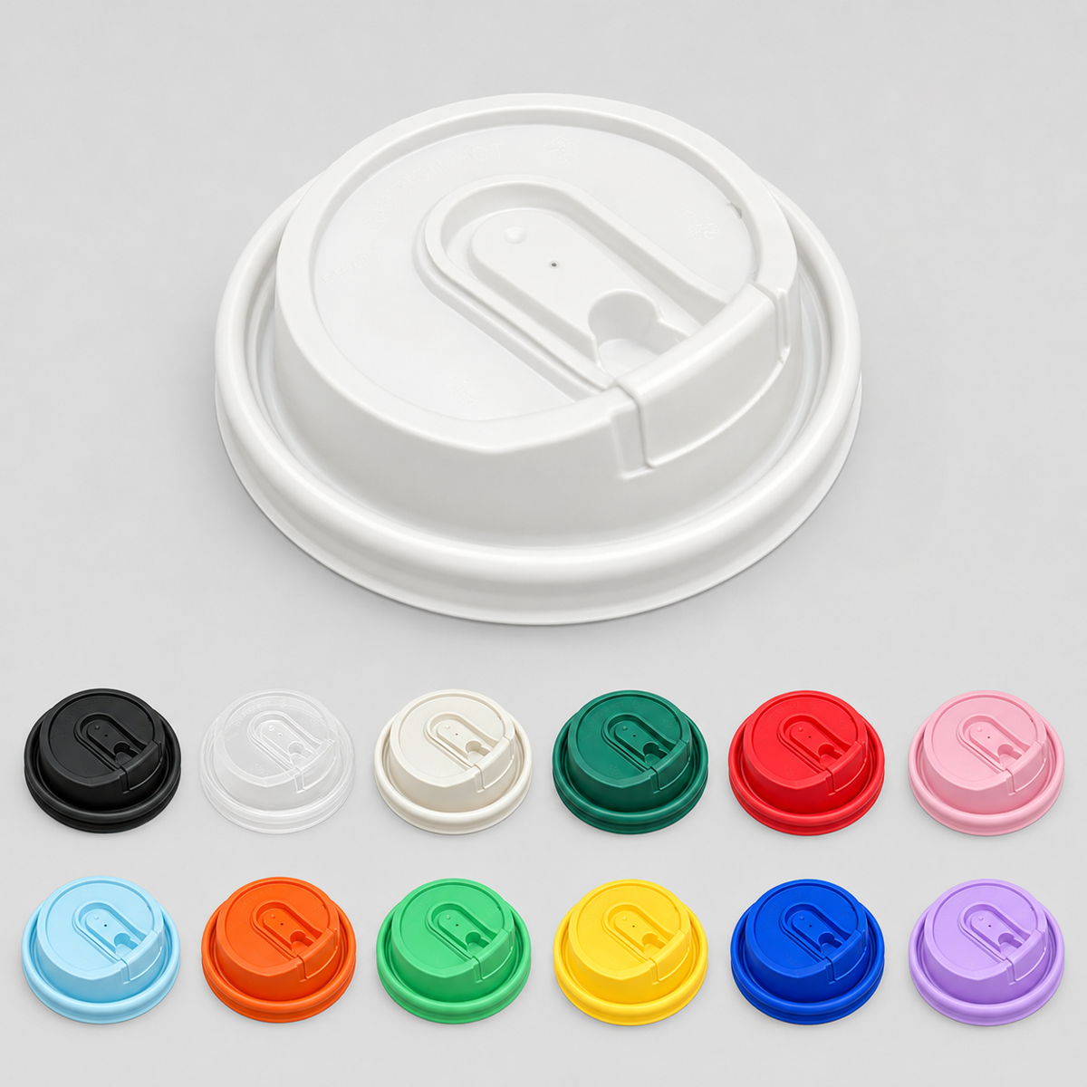 U-Shaped Sip Coffee Cup Lids – 90mm PP, Ready to Ship