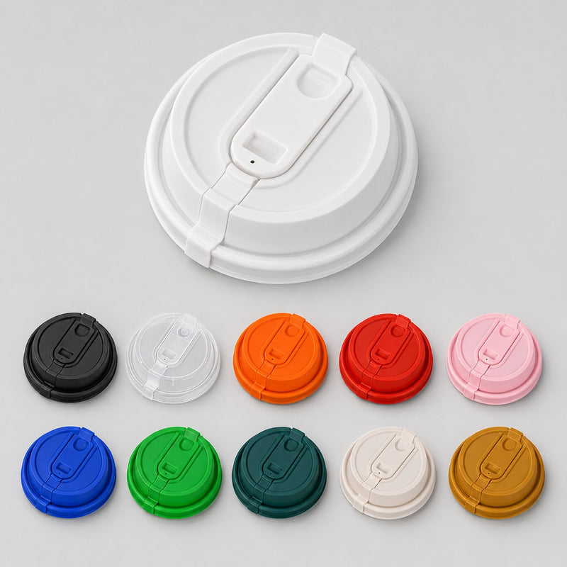 Flip-Tab Coffee Cup Lids – Shield Style, 90mm PP, Ready to Ship