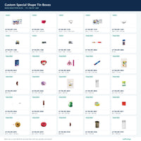 Custom Special Shape Tin Boxes mold selection sheet 26 of 36