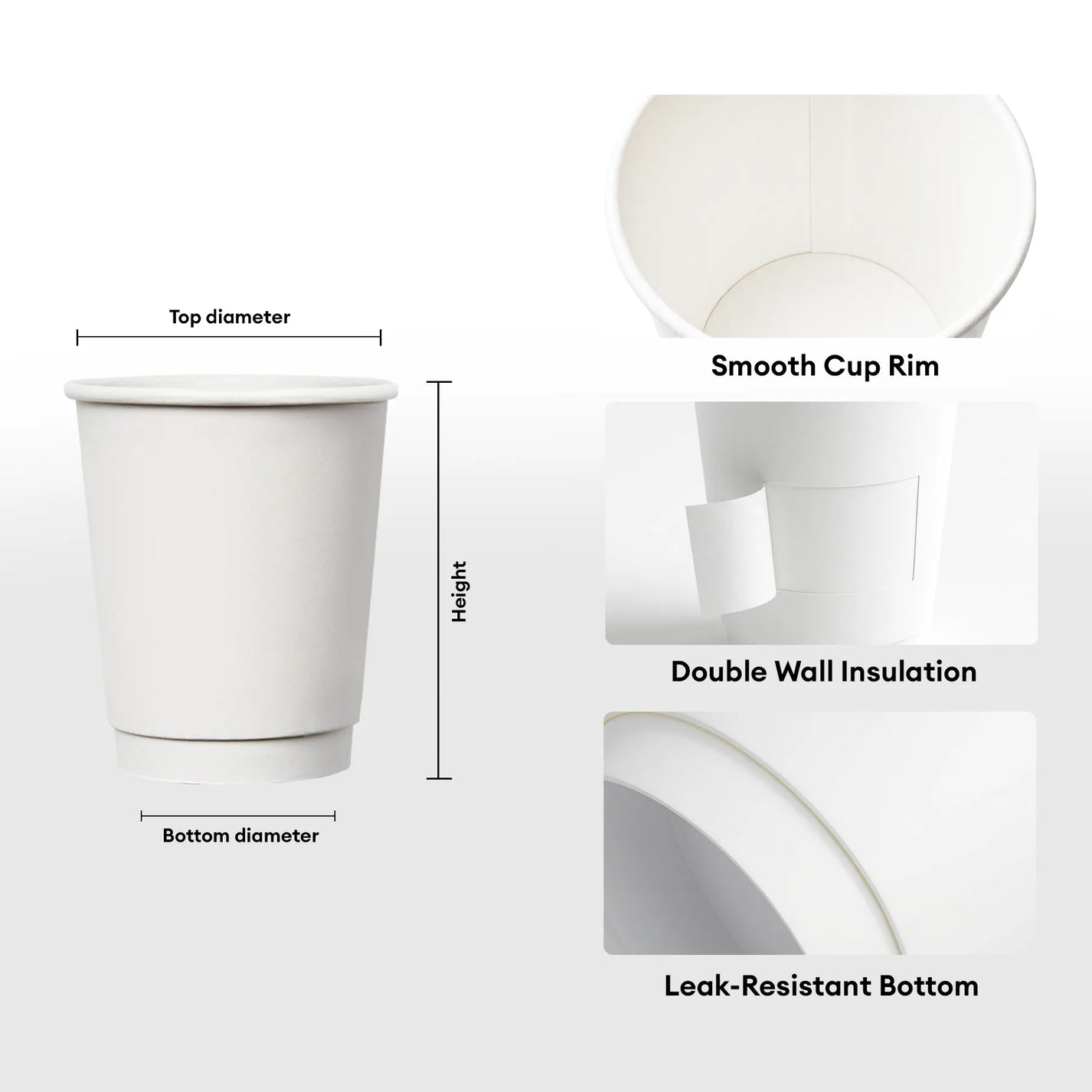 Wholesale Blank Double Wall Coffee Cups