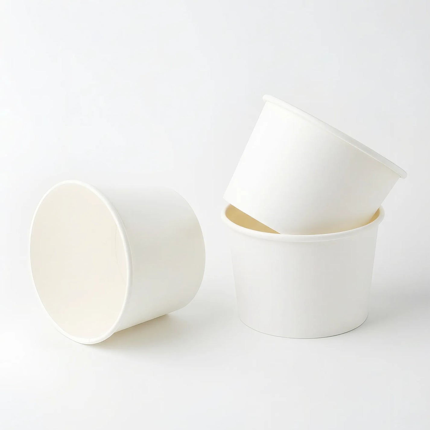 Wholesale Plain White Recyclable Ice Cream Paper Cups