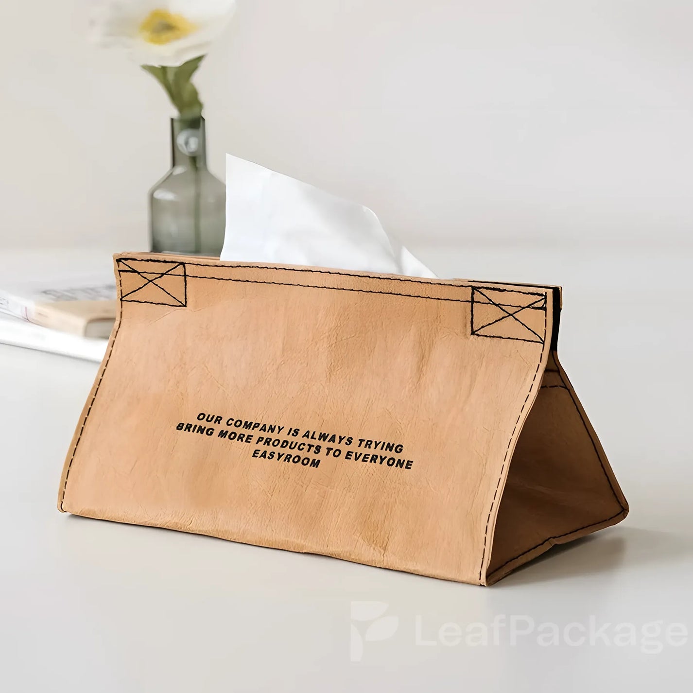 Custom  Kraft Paper Tissue Box