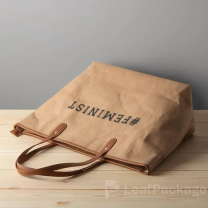 Custom Washable Kraft Paper Tote Bag